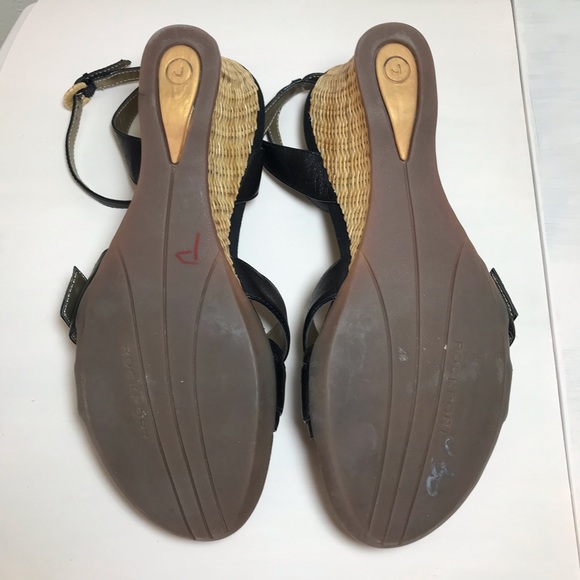 Rockport Woven Wedge Heel Sandal Black Size 10 - Picture 5 of 8